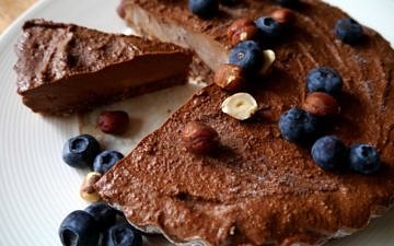 Almost Raw Nutella Cake by nourisheveryday.com - gluten free, dairy free and paleo and vegan friendly!
