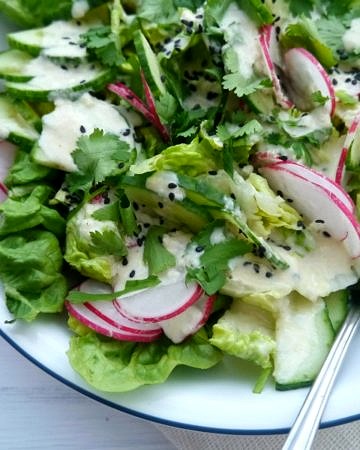 Sugar-free Tahini Lime Salad Dressing