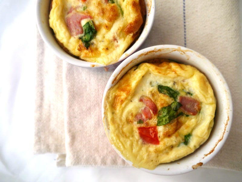 Baked Breakfast Egg Pots - gluten free and dairy free