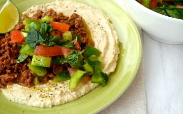 Healthy Mexican Beef Hummus Plate