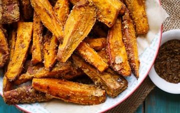 Healthy Cumin Seed and Coconut Sweet Potato Wedges by Nourish Everyday