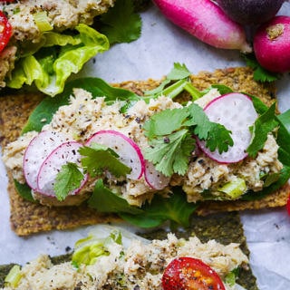 Salmon, Avocado and Tahini Open Sandwiches | wordpress-6440-15949-223058.cloudwaysapps.com | a healthy, easy and economical sandwich filling using canned salmon paired with fresh avocado and creamy tahini for healthy fats. Delicious, dairy free and sugar free!