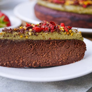 Superfood Paleo Chocolate Cake with Matcha Frosting | wordpress-6440-15949-223058.cloudwaysapps.com | this luscious grain free cake is free from gluten, dairy and refined sugar, and yet it's SO incredibly delicious, with a rich, truly chocolatey flavour!