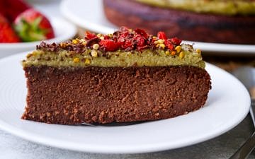 Superfood Paleo Chocolate Cake with Matcha Frosting | wordpress-6440-15949-223058.cloudwaysapps.com | this luscious grain free cake is free from gluten, dairy and refined sugar, and yet it's SO incredibly delicious, with a rich, truly chocolatey flavour!