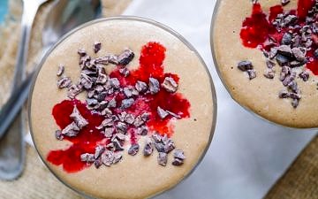 This paleo chocolate mango protein smoothie recipe is nourishing, healthy and delicious. The perfect quick breakfast or snack. Refined sugar free!