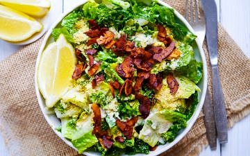 Vegan Kale Caesar Salad with Coconut Bacon - wordpress-6440-15949-223058.cloudwaysapps.com - this easy recipe is gluten free, full of flavour and mega healthy!