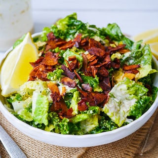 Vegan Kale Caesar Salad with Coconut Bacon - wordpress-6440-15949-223058.cloudwaysapps.com - this easy recipe is gluten free, full of flavour and mega healthy!