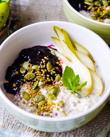 Ginger spiced apple bircher muesli is a healthy breakfast that's easy to make ahead. With a base of gluten free oats & chia, you can also make this dairy free. Recipe via wordpress-6440-15949-223058.cloudwaysapps.com