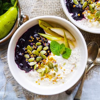 Ginger spiced apple bircher muesli is a healthy breakfast that's easy to make ahead. With a base of gluten free oats & chia, you can also make this dairy free. Recipe via wordpress-6440-15949-223058.cloudwaysapps.com
