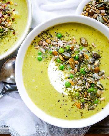 Pea and Broccoli Miso Soup is nourishing, comforting and easy to make. Gluten free, dairy free and sugar free, a healthy vegan hug in a bowl! Recipe via wordpress-6440-15949-223058.cloudwaysapps.com