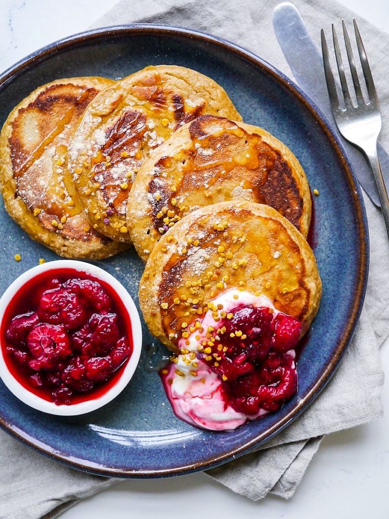 Maca and coconut flour pancakes for one are so easy and quick to make. Gluten free, dairy free and paleo. A delicious healthy breakfast!