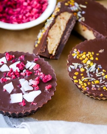 Maca Cashew Mousse Chocolate Cups are a delicious healthier dessert, and they're vegan and paleo friendly! Gluten free, dairy free and naturally sweetened with maple syrup.