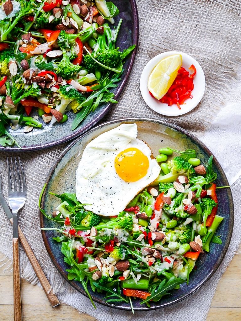 This crunchy broccoli edamame salad is finished with a delicious creamy miso dressing. Dairy free, gluten free and vegan friendly, and packed with filling plant protein! Via nourisheveryday.com