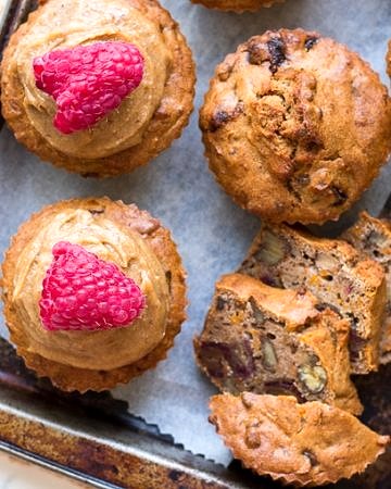 Healthy carrot, date and walnut muffins made with buckwheat flour and almond meal. Gluten free and dairy free, these are the perfect snack to pop in your lunchbox!