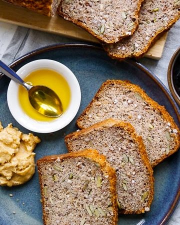 A healthy, and very easy recipe for a vegan buckwheat bread made gluten free using chia seeds, buckwheat flour and almond meal.