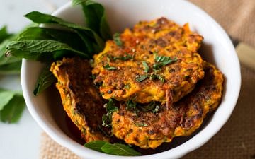 Healthy Carrot Fritters made with grated carrot, buckwheat flour, egg and a little seasoning, too easy.