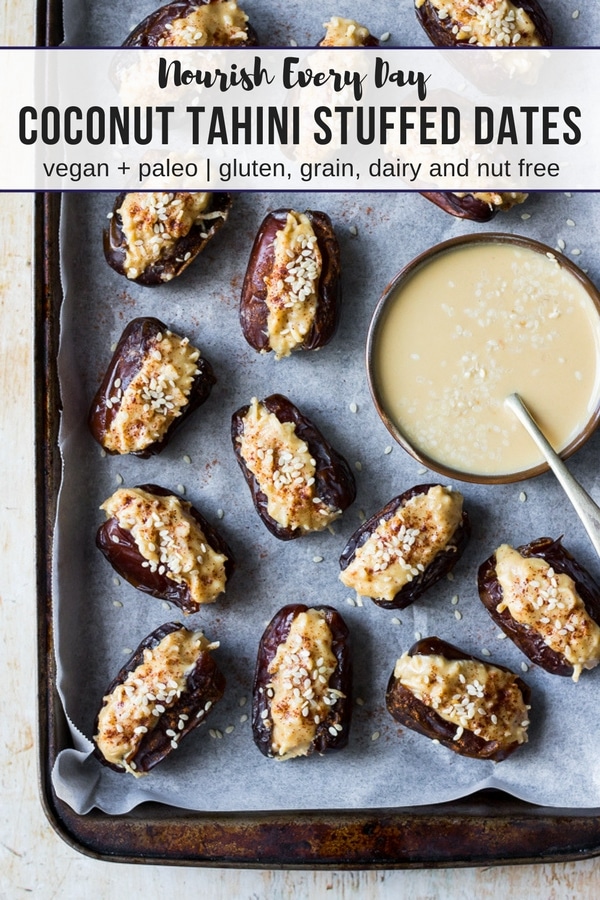 coconut tahini stuffed dates