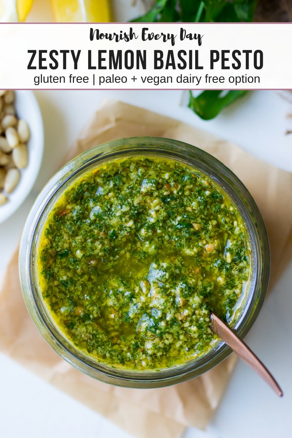 Lemon Basil Pesto recipe by Nourish Every Day