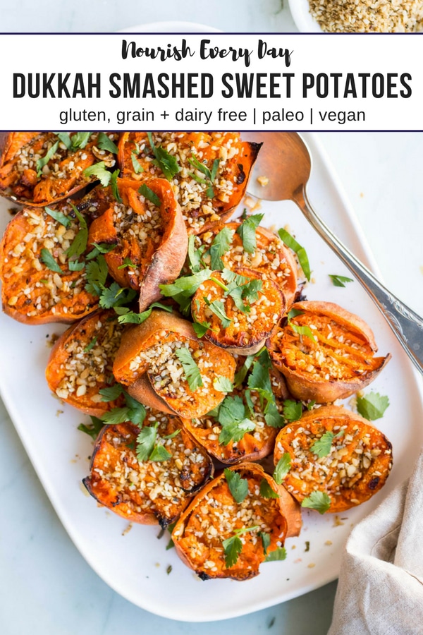 Smashed Sweet Potatoes with Dukkah recipe by Nourish Every Day