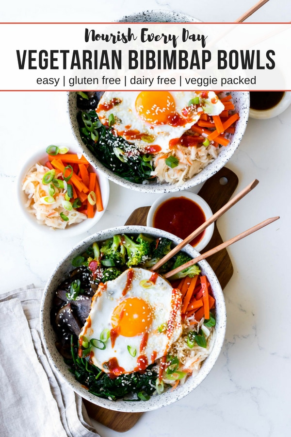 Vegetarian Bibimbap Bowls with Winter Veg
