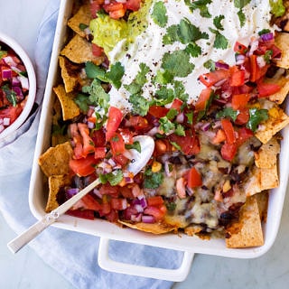 Loaded vegetarian mushroom nachos recipe