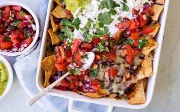 Loaded vegetarian mushroom nachos recipe