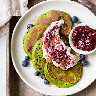 Green Smoothie Pancakes Recipe by Nourish Every Day
