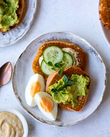 Sweet potato pikelets made with buckwheat flour on Nourish Every Day Blog