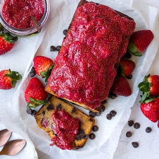 Gluten free Choc Chip Strawberry Cake Recipe by Nourish Every Day Blog
