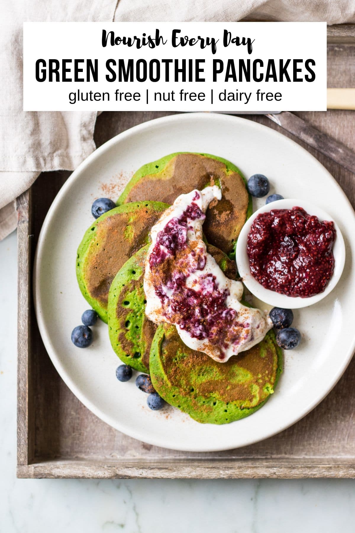 Green Smoothie Pancakes Recipe Pin by Nourish Every Day