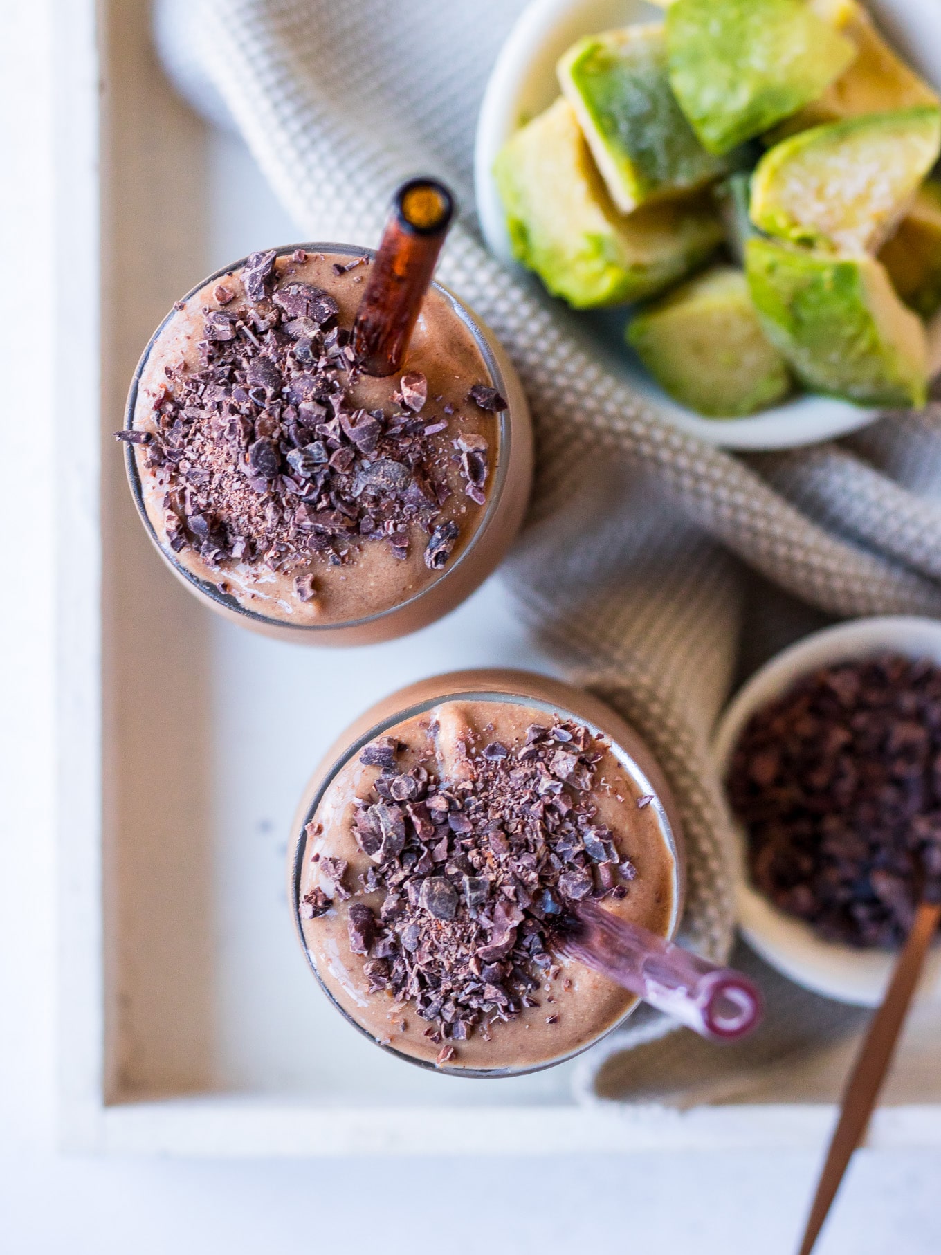 Healthy chocolate avocado smoothie recipe - Nourish Every Day blog