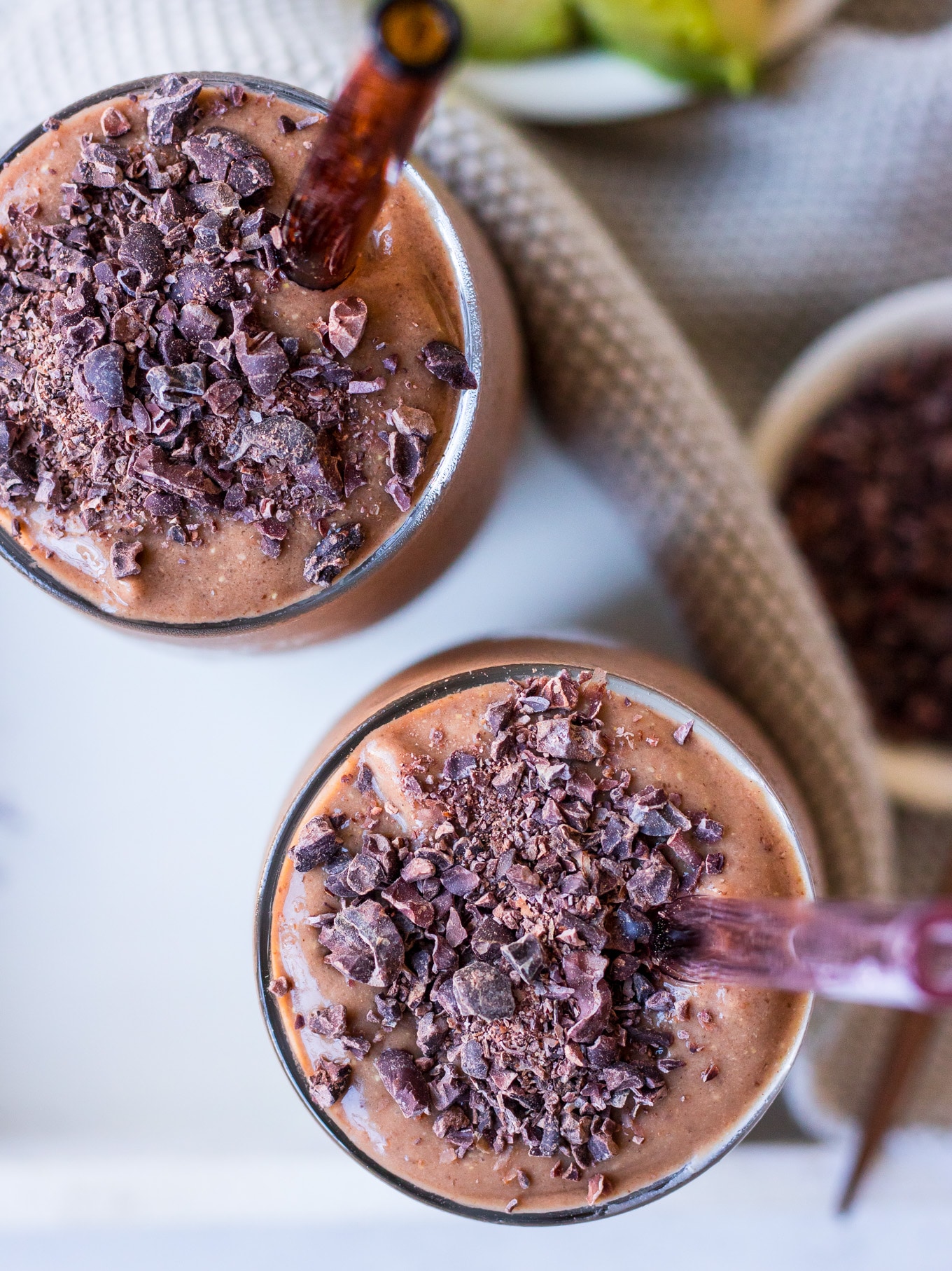 Healthy chocolate avocado smoothie recipe - Nourish Every Day blog
