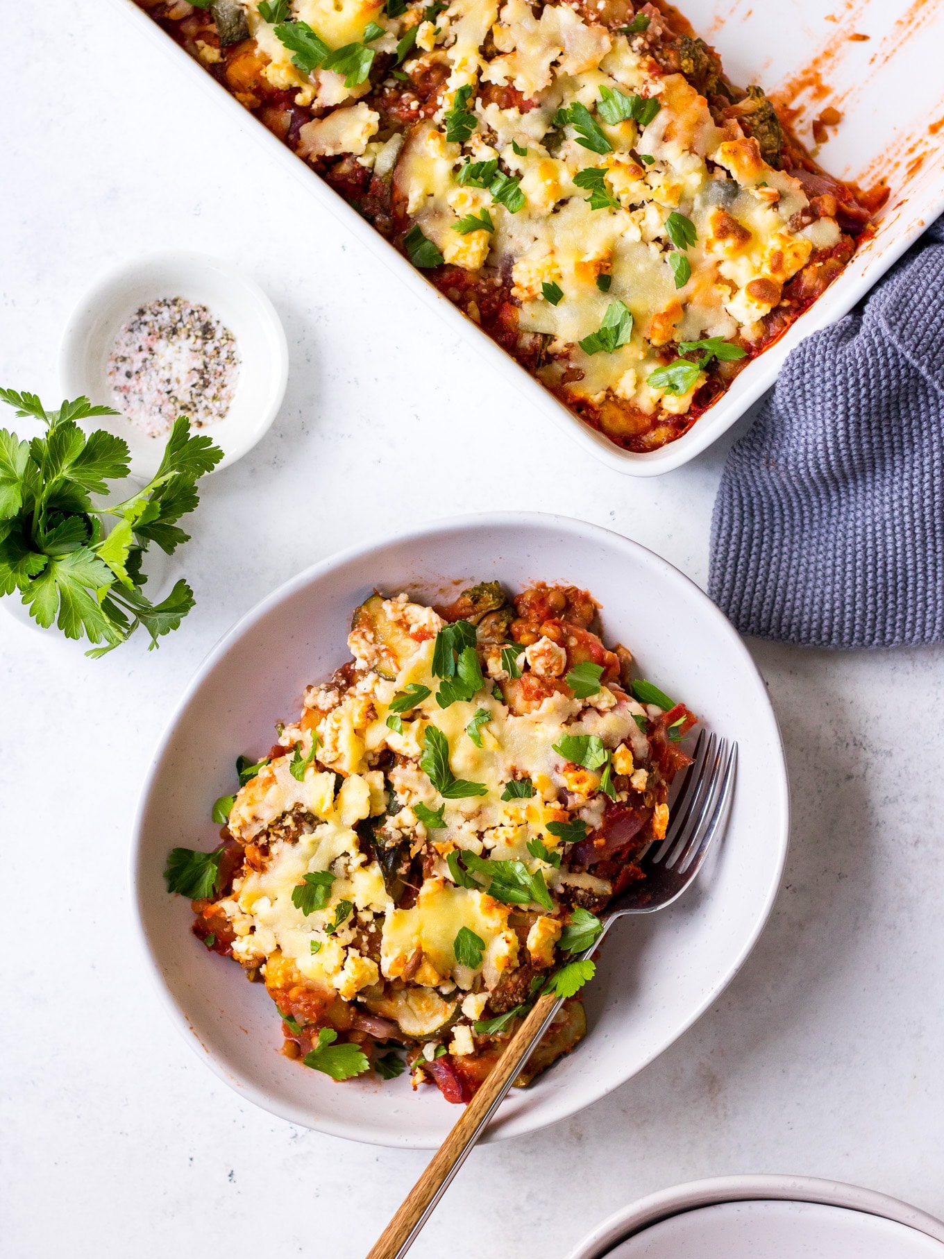 Vegetarian baked gnocchi recipe with lentils - Nourish Every Day blog