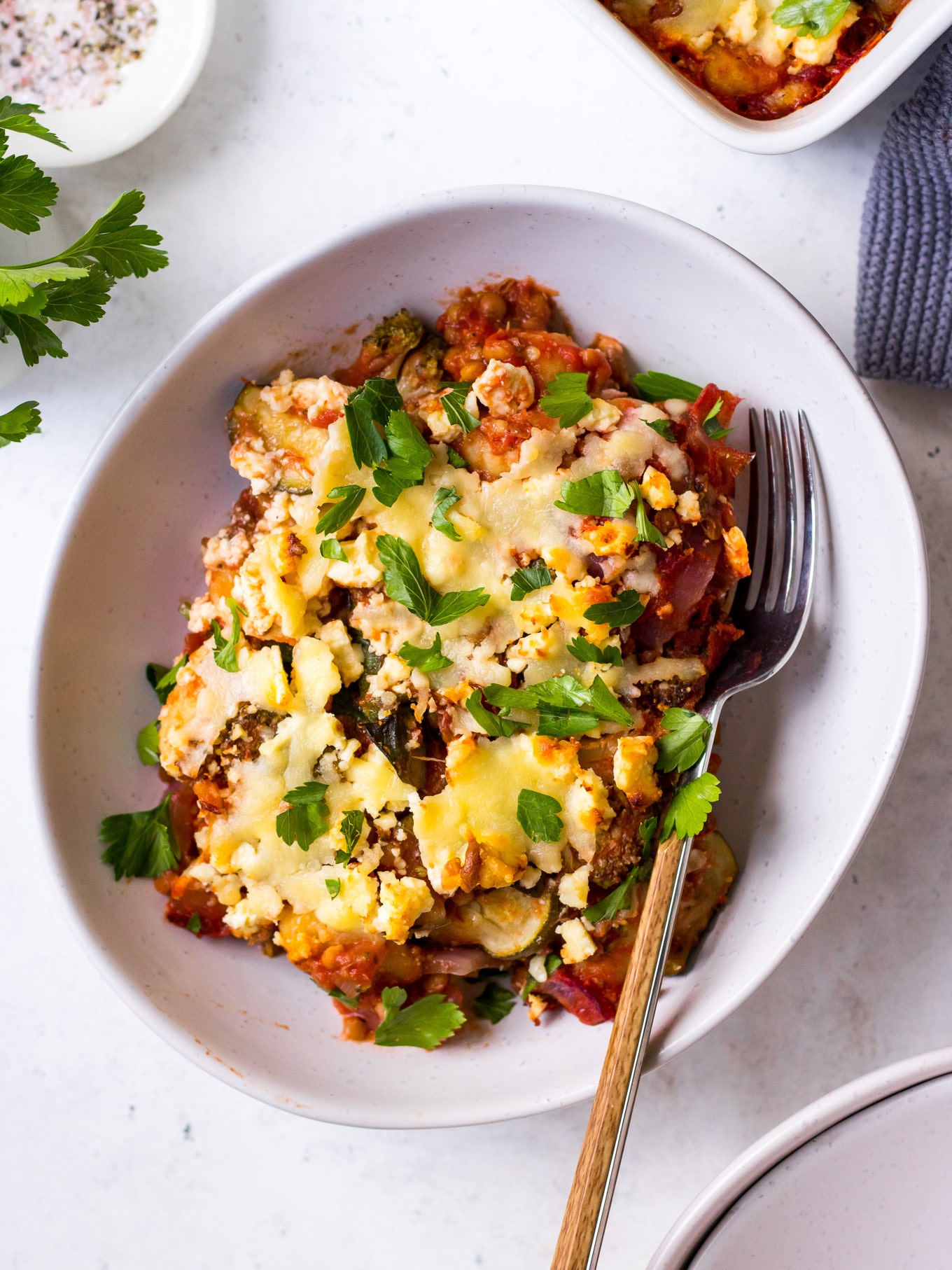 Vegetarian baked gnocchi recipe with lentils - Nourish Every Day blog