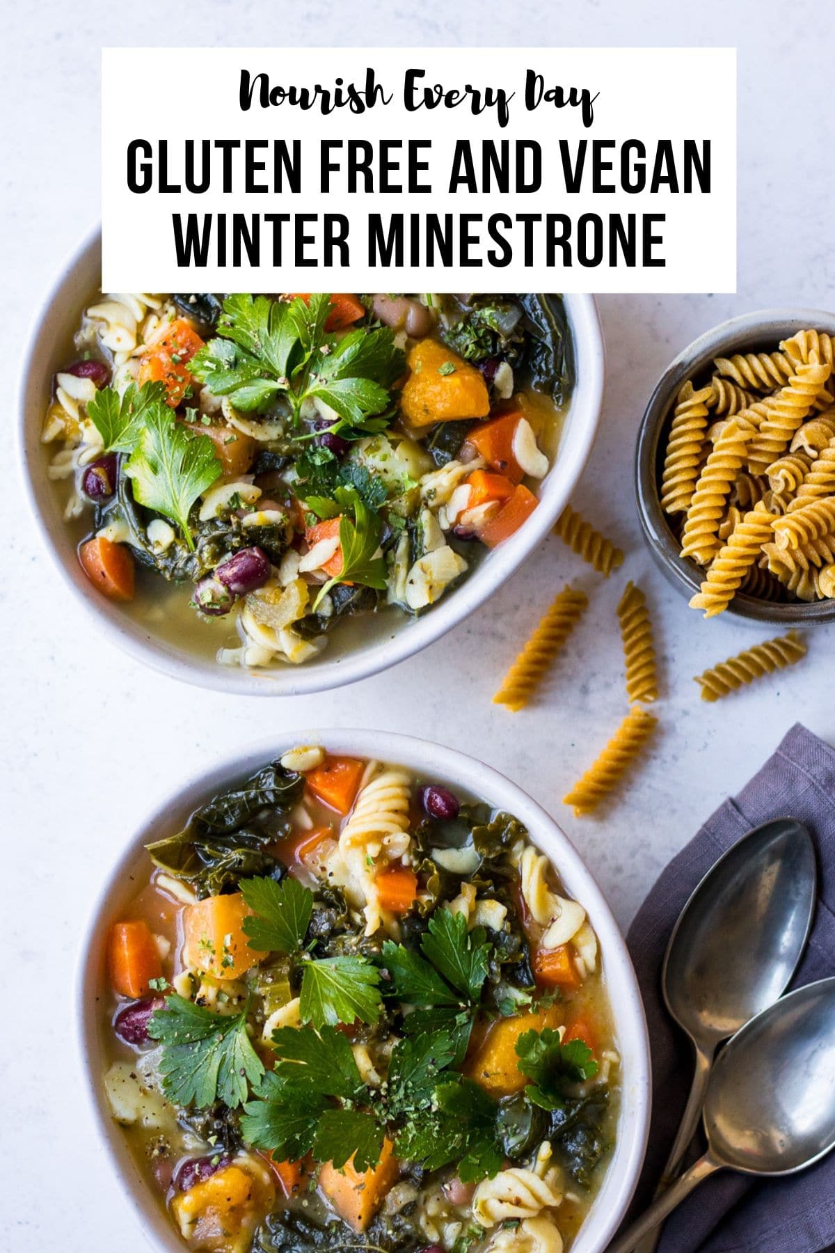 Winter Minestrone with Pulse Pasta on Nourish Every Day Blog