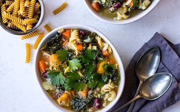 Winter Minestrone with Pulse Pasta on Nourish Every Day Blog