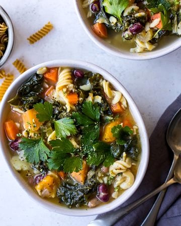 Winter Minestrone with Pulse Pasta on Nourish Every Day Blog