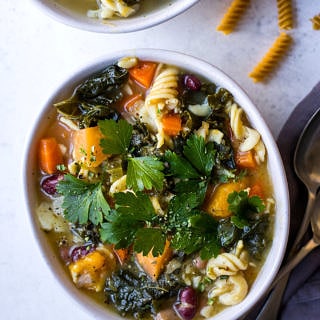 Winter Minestrone with Pulse Pasta on Nourish Every Day Blog