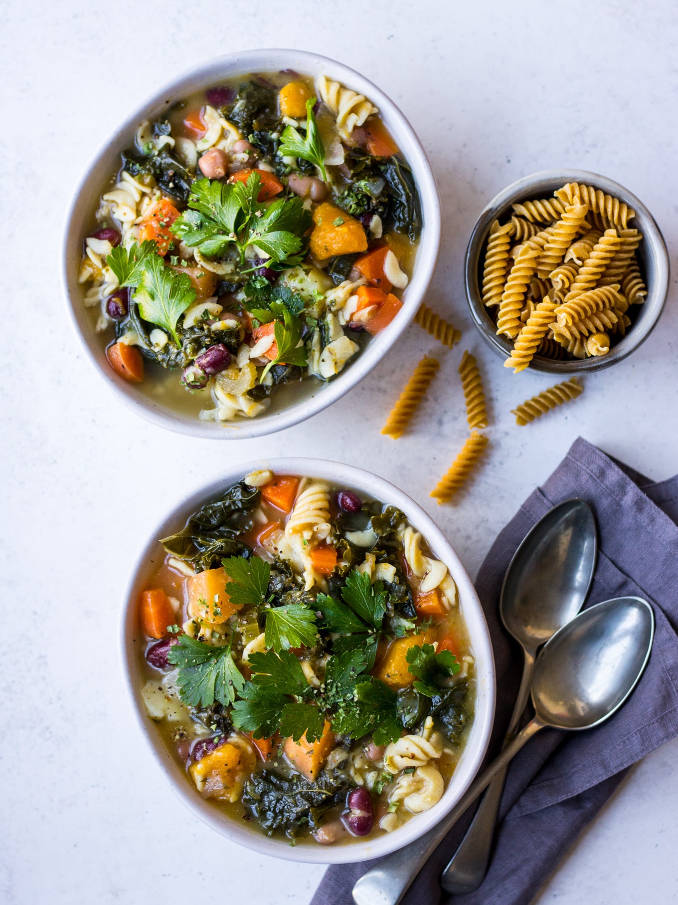 Winter Minestrone with Pulse Pasta on Nourish Every Day Blog