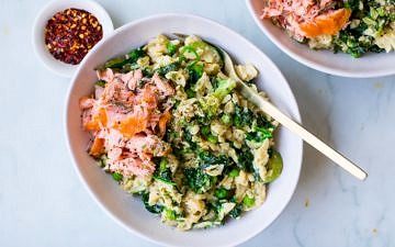 One Pot Creamy Greens Pasta recipe by Nourish Every Day