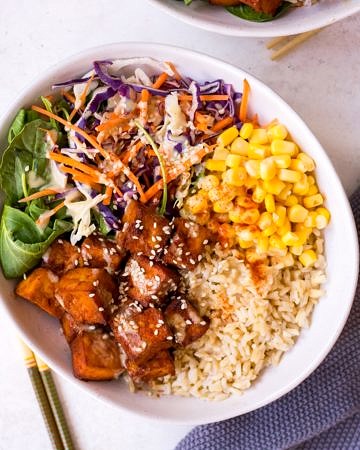 Oven Baked BBQ Tofu Recipe on Nourish Every Day Blog