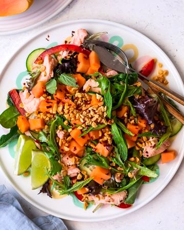 Salmon and Papaya Salad recipe on Nourish Every Day