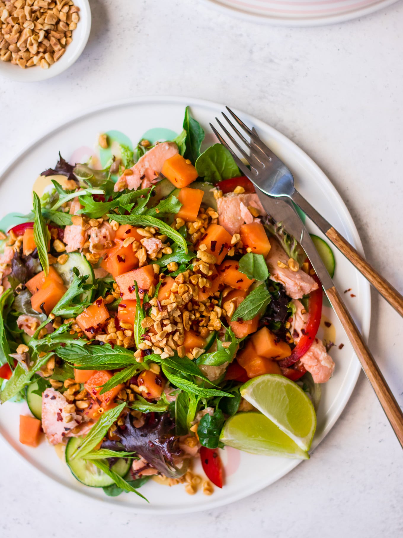 Salmon and Papaya Salad recipe on Nourish Every Day