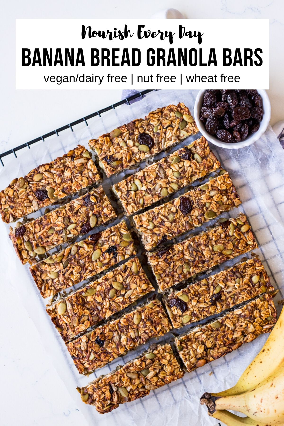 Banana Bread Granola Bars Pin