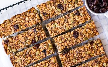 Vegan banana bread muesli bar recipe by Nourish Every Day