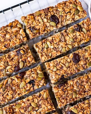 Vegan banana bread muesli bar recipe by Nourish Every Day