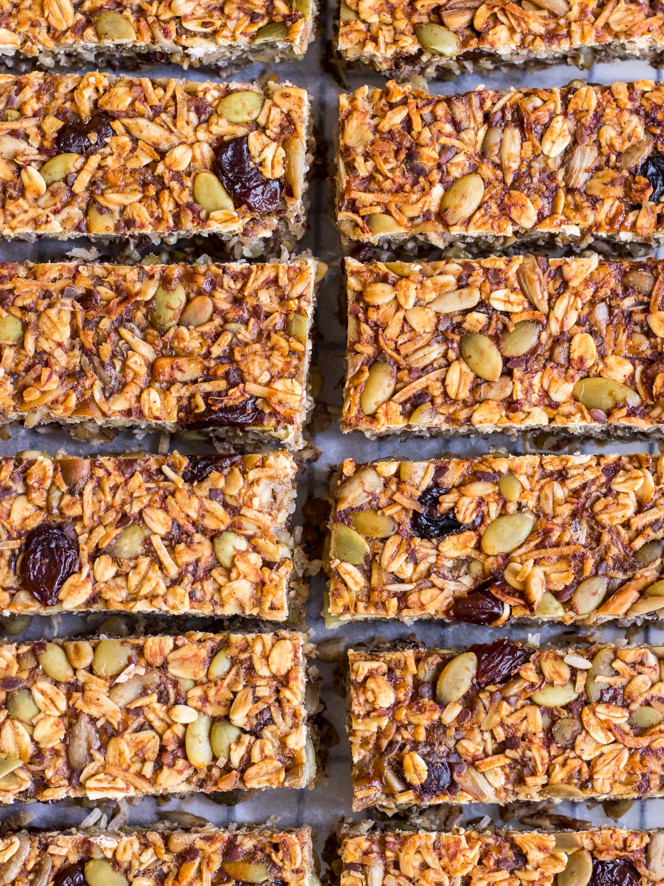 Close up shot of granola bars by Nourish Every Day