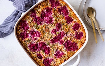 Carrot and Raspberry Baked Oats Recipe by Nourish Every Day