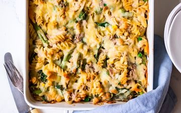 Healthier creamy tuna pasta bake recipe by Nourish Every Day