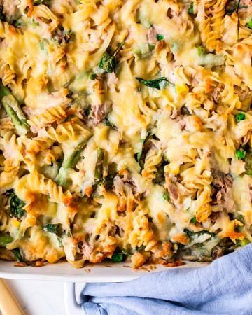 Healthier creamy tuna pasta bake recipe by Nourish Every Day